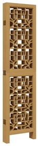 Biombo c/ 6 painéis madeira de paulownia maciça castanho