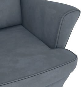 Cadeira baloiço c/ pernas de metal e banco veludo cinza-escuro