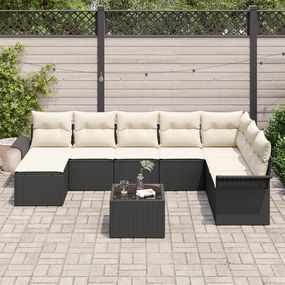 Conjunto de Sofá de Jardim de 8 peças com Almofadas em Vime de Poli Pr