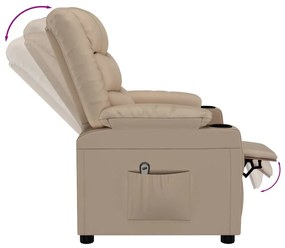 Poltrona reclinável elétrica couro artificial cor cappuccino
