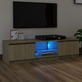 vidaXL Móvel de TV com luzes LED 140x40x36 cm carvalho sonoma