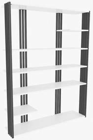 Estante Jenny – Branco/Preto – 120x160x29,6 cm