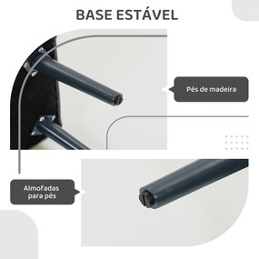 Banco de Pé de Cama Multifuncional Clássico Banco Dormitório com Pés de Madeira e Assento Acolchoado 114x38x42 cm Cinza