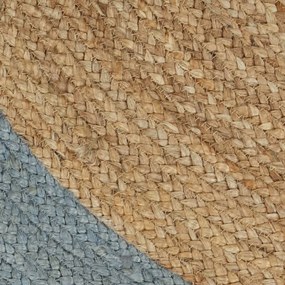Tapete artesanal em juta com rebordo verde azeitona 210 cm