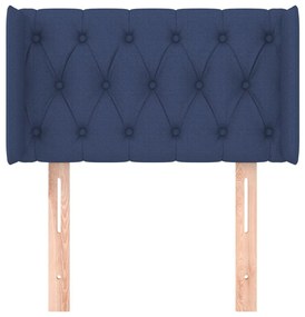 Cabeceira de cama c/ abas tecido 83x16x78/88 cm azul