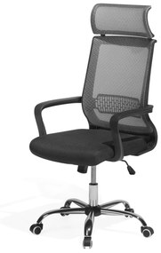 Cadeira de escritório cinzenta ajustável em malha e pele sintética LEADER Beliani