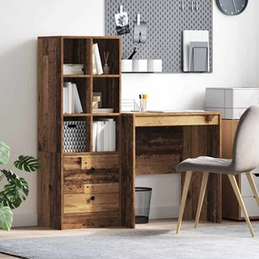 vidaXL Mesa com Armazenamento 2 pcs Madeira Antiga 70 x 50 x 76 cm