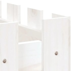 Canteiro elevado c/design cerca 150x50x50 pinho maciço branco