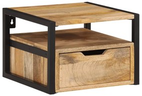 Mesa de cabeceira montagem na parede 35x35x25 cm madeira acácia