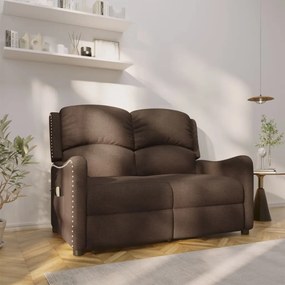 vidaXL Poltrona massagens 2 assentos reclinável tecido castanho