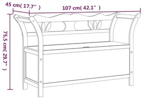 Banco 107x45x75,5 cm madeira de abeto maciça cinzento