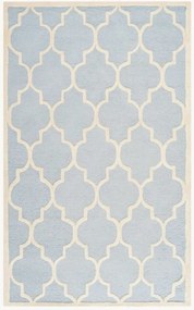 Tapete em lã artesanal de pelo curto Everly