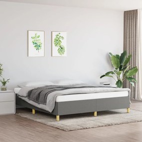 Estrutura de cama sem colchão 160x200 cm tecido cinzento-escuro