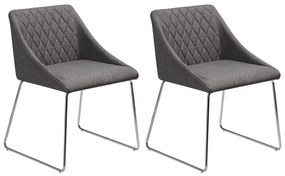 Conjunto de 2 cadeiras em tecido cinzento escuro ARCATA Beliani