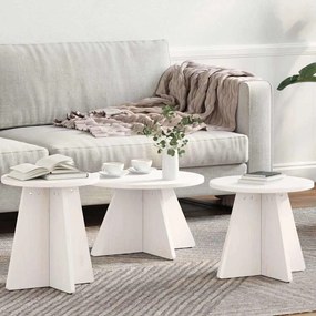 vidaXL Mesa de centro 3 pcs Branco 49 x 49 x 30 cm