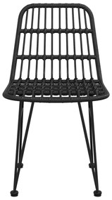 Cadeiras de jardim 2 pcs 48x62x84 cm vime PE preto