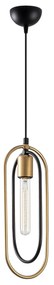 Candeeiro Suspenso Cerco – Preto e Dourado – 14 x 8 cm