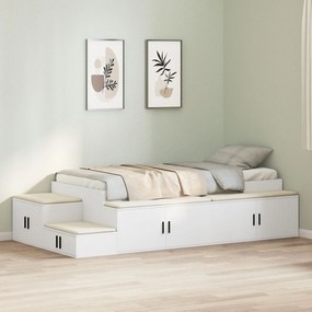 Estrutura de Cama Armazenadora Branca 80x200 cm