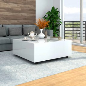 vidaXL Mesa de centro 100x100x35 cm branco brilhante