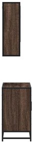 2 pcs conj. móveis WC derivados madeira cor carvalho castanho