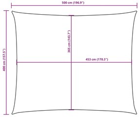 Para-sol estilo vela tecido Oxford retangular 4x5 m terracota