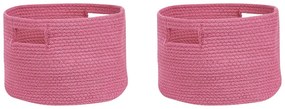 Conjunto de 2 cestos em algodão rosa CHINIOT Beliani