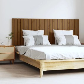 824861 vidaXL Cabeceira de parede 166x3x60 cm pinho maciço castanho-mel