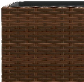 Vaso/floreira de jardim 40x40x80 cm vime PE castanho
