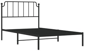 Estrutura de cama com cabeceira 107x203 cm metal preto
