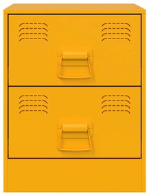 Mesas de cabeceira 2 pcs 34,5x39x44 cm aço amarelo