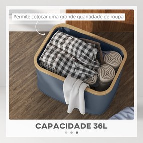 Cesto para Roupa Dobrável Cesto para Roupa Suja 36 L para Casa de Banho Dormitório Lavandaria 44,3x33,3x26,5 cm Cinza