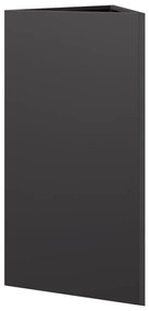 Vaso/floreira de jardim triangular 40x34,5x70 cm aço preto