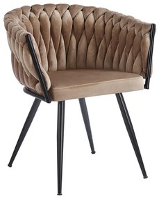 Cadeira Widny Black Veludo - Champanhe