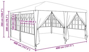 Tenda de Festa com 8 Lados Azul 4x4 m PE