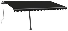 Toldo automático com LED e sensor de vento 400x300 cm antracite