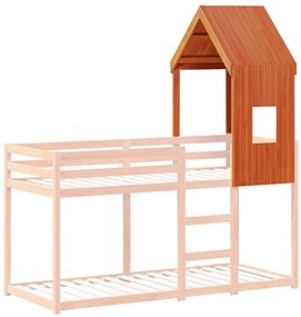 Telhado cama infantil 60x99x139,5 cm pinho maciço castanho-mel