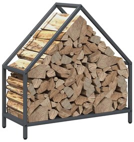 Suporte para lenha 60x25x60 cm aço laminado a frio antracite