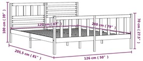 Estrutura de cama 120x200 cm madeira maciça branco