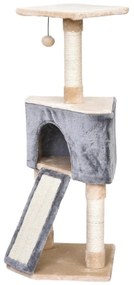 PawHut Árvore Raspador para Gatos Caverna Brinquedo Suspenso e Rampa 40x40x98 cm