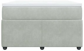 Cama boxspring c/ colchão 120x200 cm veludo cinzento-claro