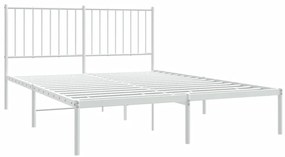 Estrutura de cama com cabeceira 140x190 cm metal branco