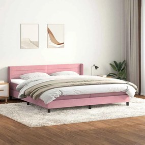 Cama com molas/colchão rosa 180x220 cm veludo