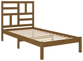 Estrutura de cama 100x200 cm madeira maciça castanho mel