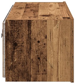 Armário de TV vidaXL com luzes LED Madeira velha 80x35x31 cm