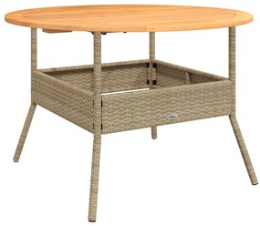 2 pcs conjunto de sofás p/ jardim com almofadões vime PE bege