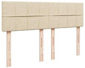 Cama com molas/colchão 160x200 cm tecido cor creme