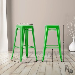 Banco de bar Joshua metal 76 x 43 x 43 cm verde