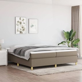 Cama sem colchão 200x200 cm tecido cinzento-acastanhado