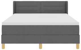 Cama Box Spring vidaXL com Colchão Cinza Escuro 160x200 cm Tecido