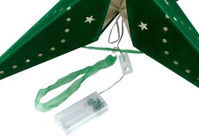 Conjunto de 2 estrelas de papel com LED em veludo verde 45 cm MOTTI Beliani